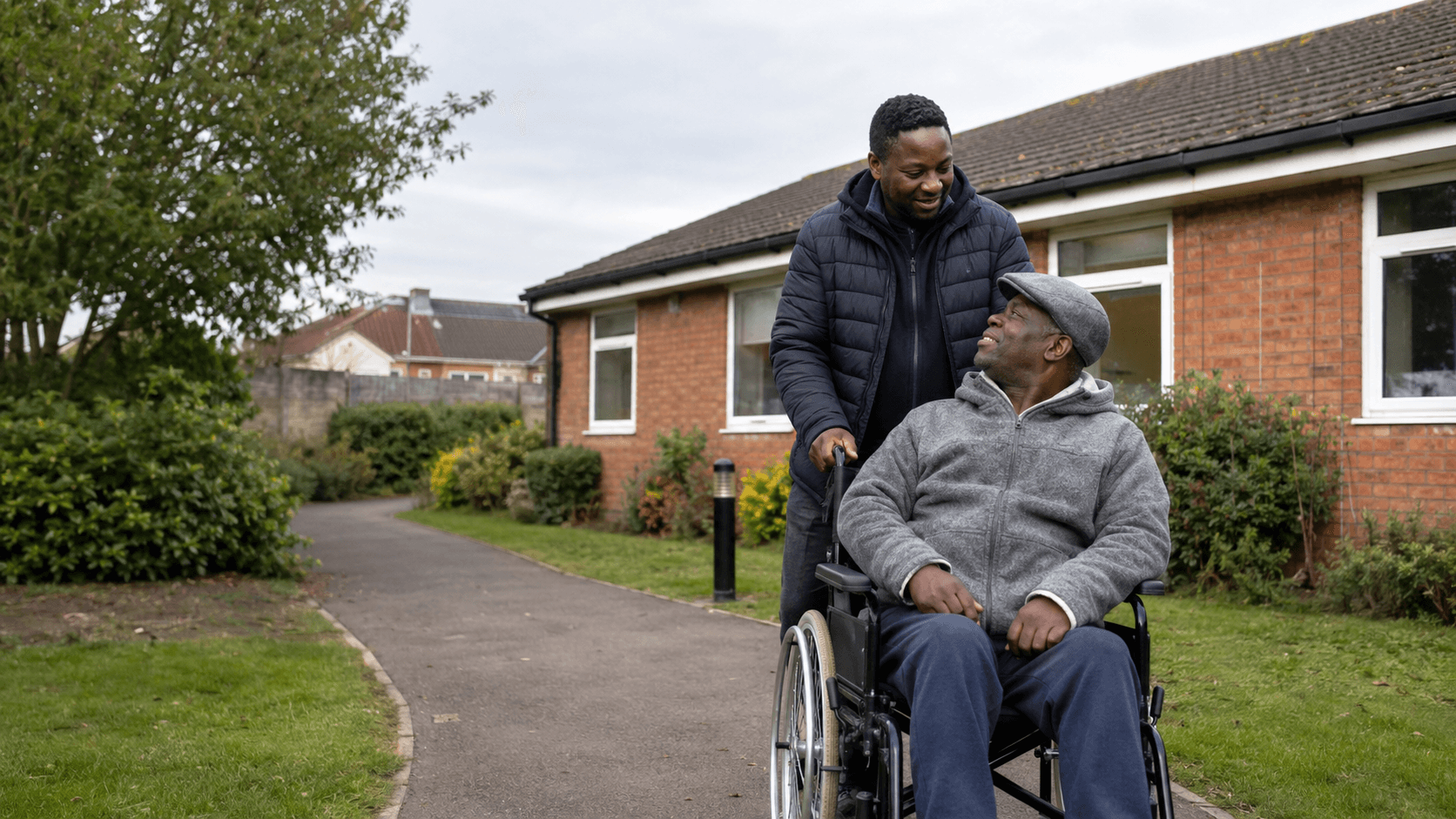 A support worker helping someone stay active in everyday life.